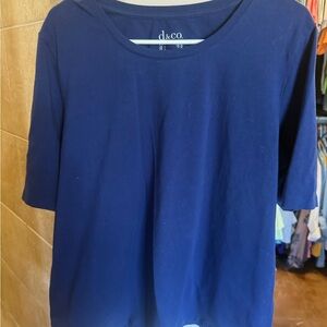 D&Co Women's Blue Short Sleeve Tee